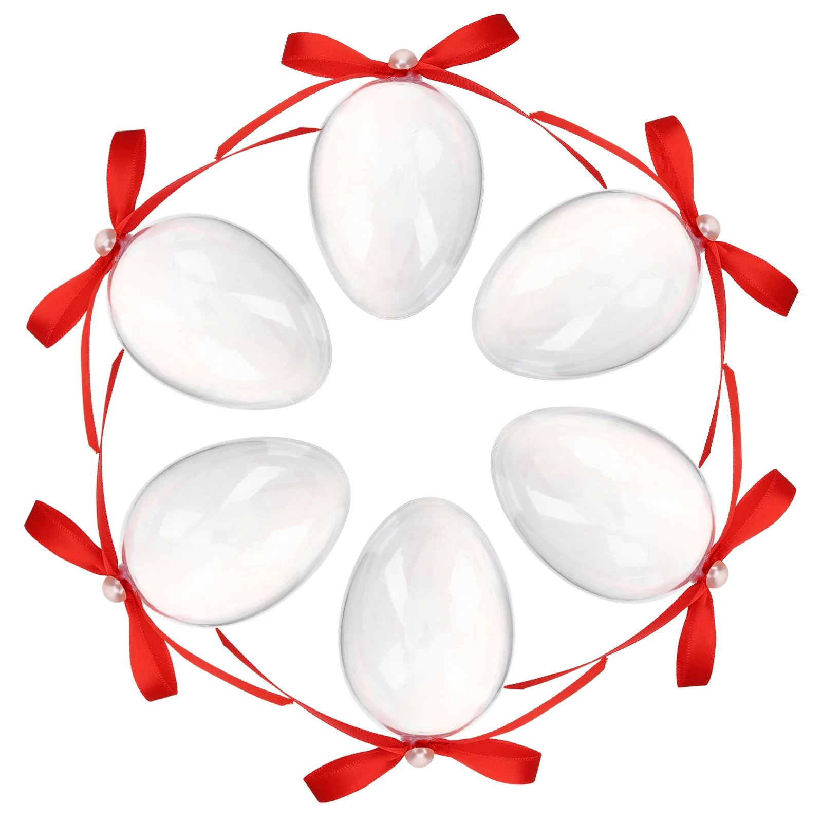 

6 Pcs Wedding Decor Clear Christmas Balls Egg Ornament Easter Egg Candy Box Clear Ornaments Faux Eggs Gift Box Easter Candy Box