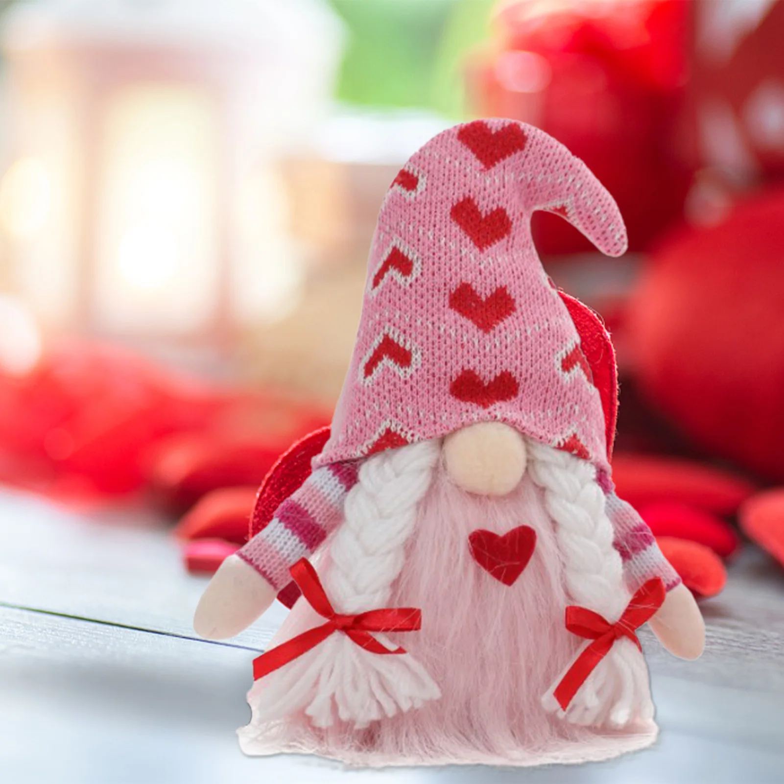 Плюшевая вязаная безлицевая кукла Гнома На День Святого Валентина мистер и