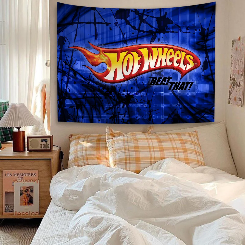 H-Hot W-Wheels Printed Large Wall Tapestry Hanging Tarot Hippie Rugs Dorm Art Home Decor