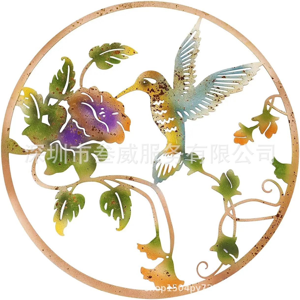 

Bownew hummingbird silhouette metal wall art home decoration Java gift shop restaurant
