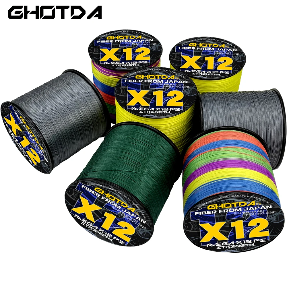 

GHOTDA Super Fishing 12x Braid Line 300M/500M 9/12 Strand Cord for Fishing Braided Fishing Line PE Strong Wire for Sea 20-120LBS