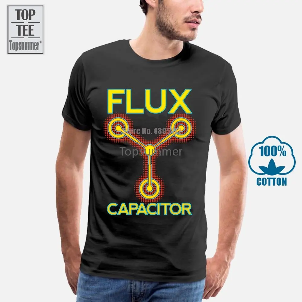 

Flux Capacitor Graphic Popular T Shirts Back To The Future Car Pure Cotton Tops & Tees For Men 2019 Autumn Winter Tops Tees