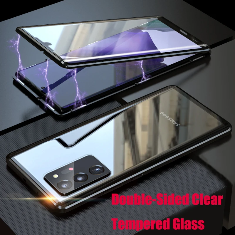 

Magnetic Clear For Samsung Galaxy S10 S21 S8 S9 Note 20 Ultra Plus 9 8 A72 A71 A52s s20 Fe 5G Phone Case Glass Cover Funda Coque