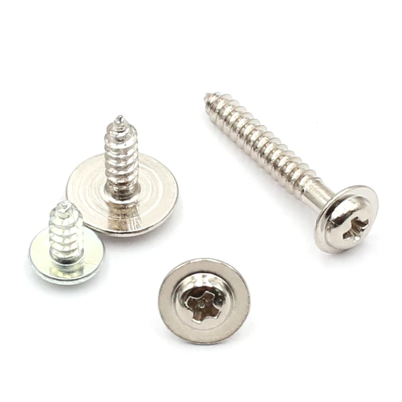 

100Pcs/lots M2.3*5/6/7/8mm Cross Phillips Round Button Flange Head With Washer Gasket Self-tapping Screw Bolts