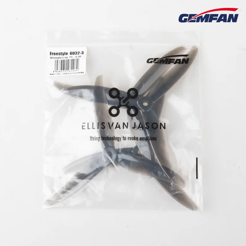 2 пары драгоценных дронов Gemfan 6032 с тремя лопастями 6 дюймов пересекающимися