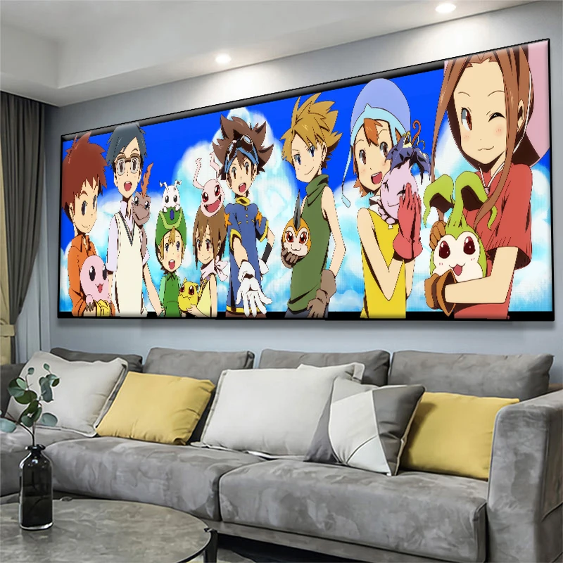 

Digimon Adventure Anime Poster Cartoon Canvas Decor Image Koudi Art Printing Takuya Iori Taiichi Wall Art Prints Decorative Gift