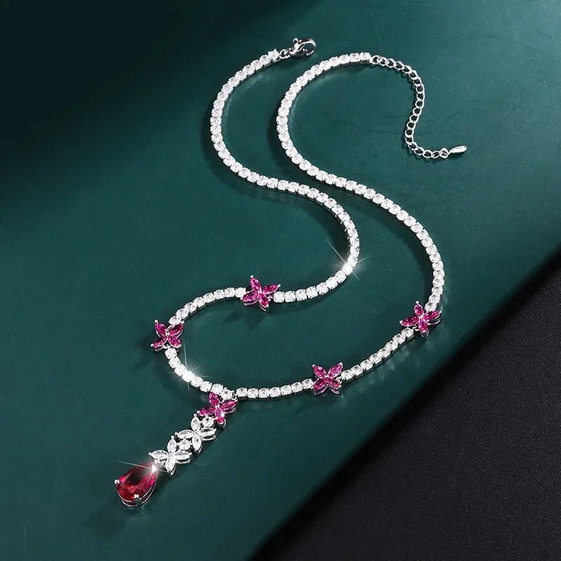 Новинка 2024 подвеска с искусственным кристаллом ожерелье маленькой бабочкой