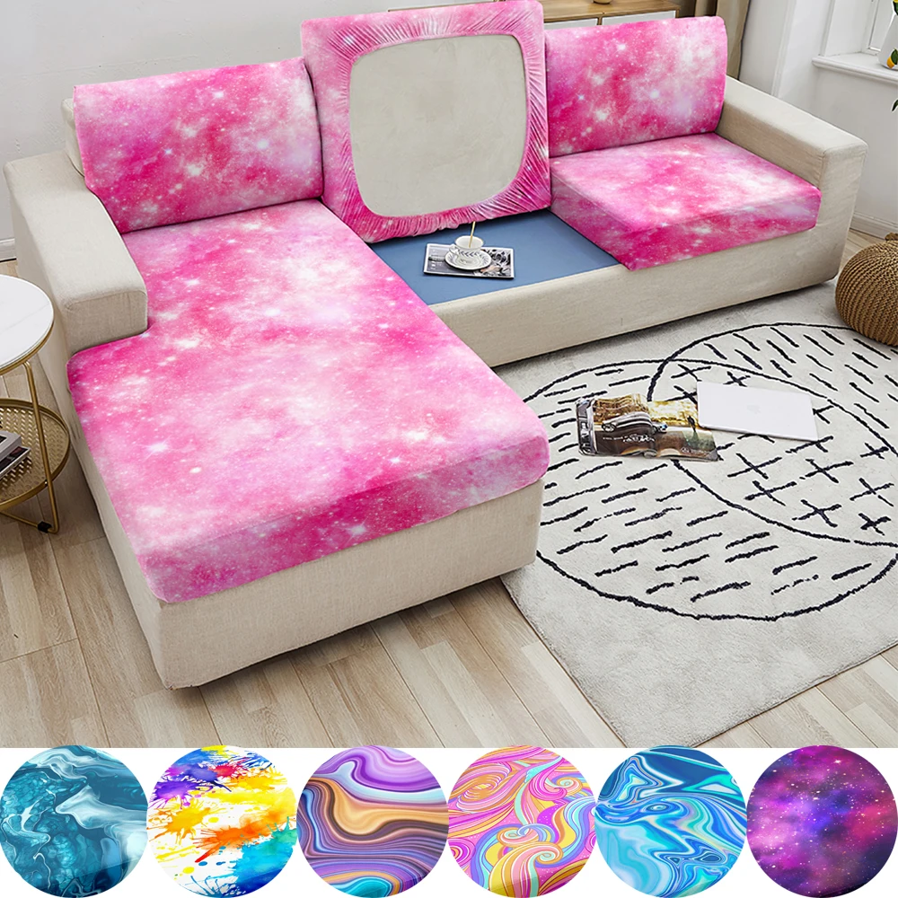 

Galaxy Marble Sofa Seat Cushion Cover Home Party Decor Stretch Sofa Seat Cover 1/2/3/4 Seaters Washable Furniture Protector