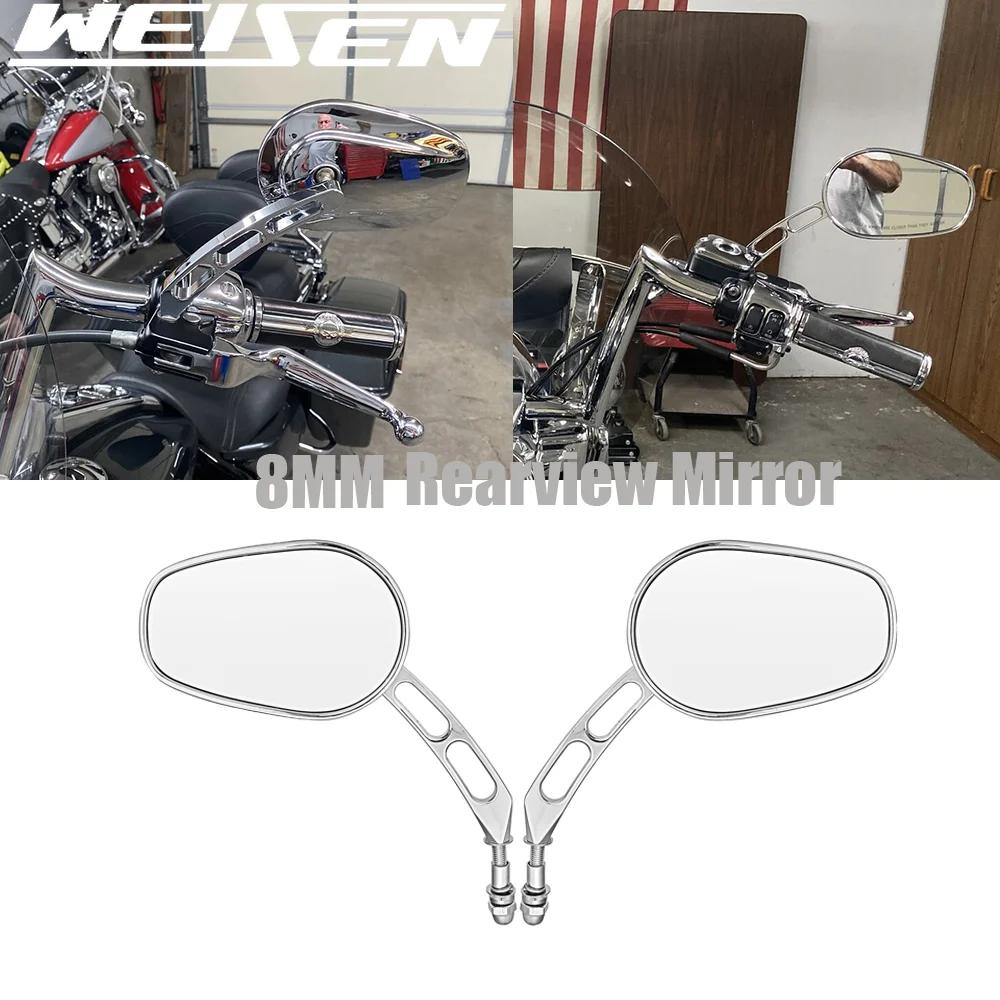 

Боковое зеркало заднего вида для Harley Sportster 883 1200 Dyna Softail Touring мотоцикла 8 мм, хромированное