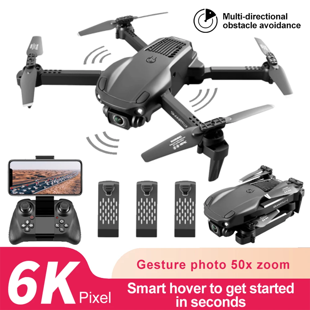 

V22 Новый 6k профессиональный HD широкоугольная камера Wi-Fi Fpv Дрон с двойной камерой высота держит трехстороннее препятствие вертолет игрушки