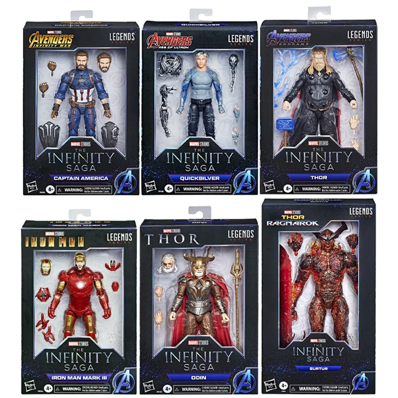 

Hasbro Marvel Legends The Infinity Saga Captain America Quicksilver Iron Man Mark 3 Thor Odin Surtur Action Figure Model Toy
