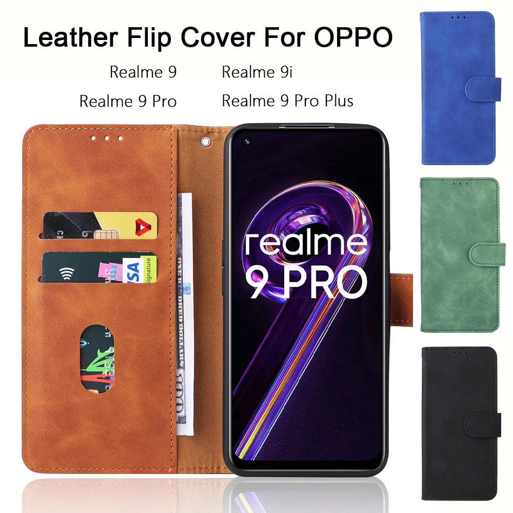 

Роскошный флип-чехол для телефона для OPPO Realme 9 9i Pro Plus с полным покрытием, противоударный чехол с подставкой и отделением для карт