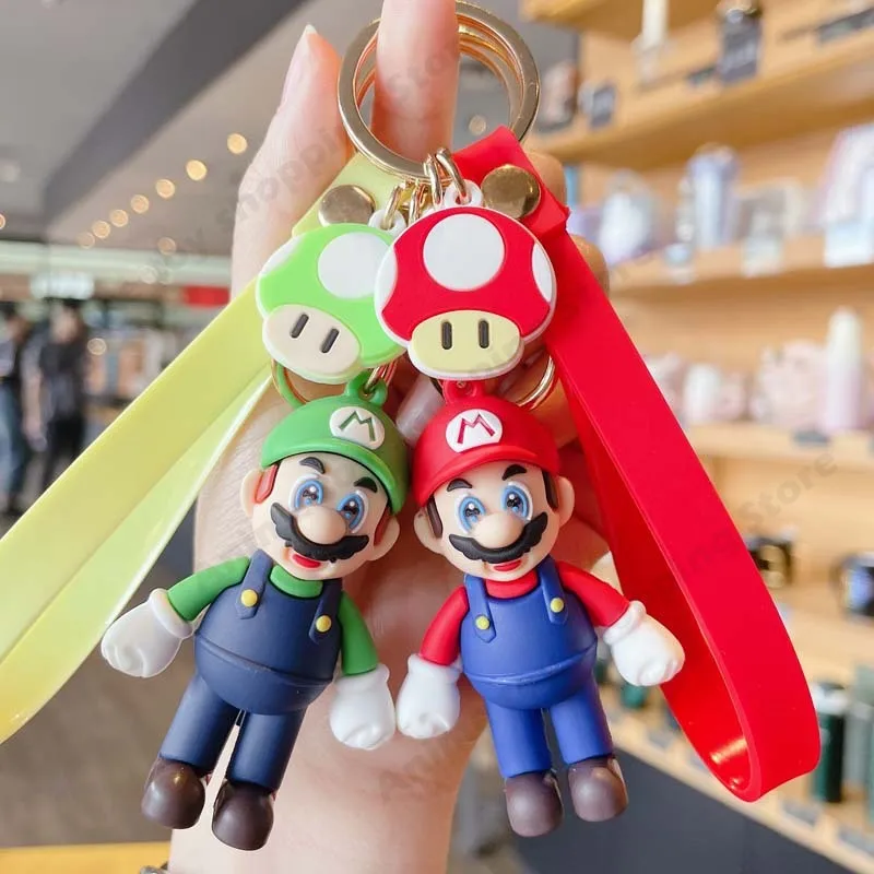 

Super Mario Keychain Game Mario Bros Luigi Mushroom Character Doll Cute Cartoon Keychain Car Bag Fashion Pendant Collection Toys