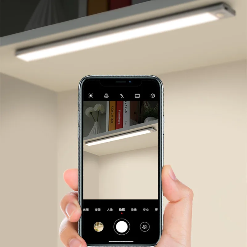 

Wireless LED Night Light Ultra-thin Motion Sensor Tricolor Dimming Rechargeable Under Cabinet Lights Kitchen Wardrobe Backlight