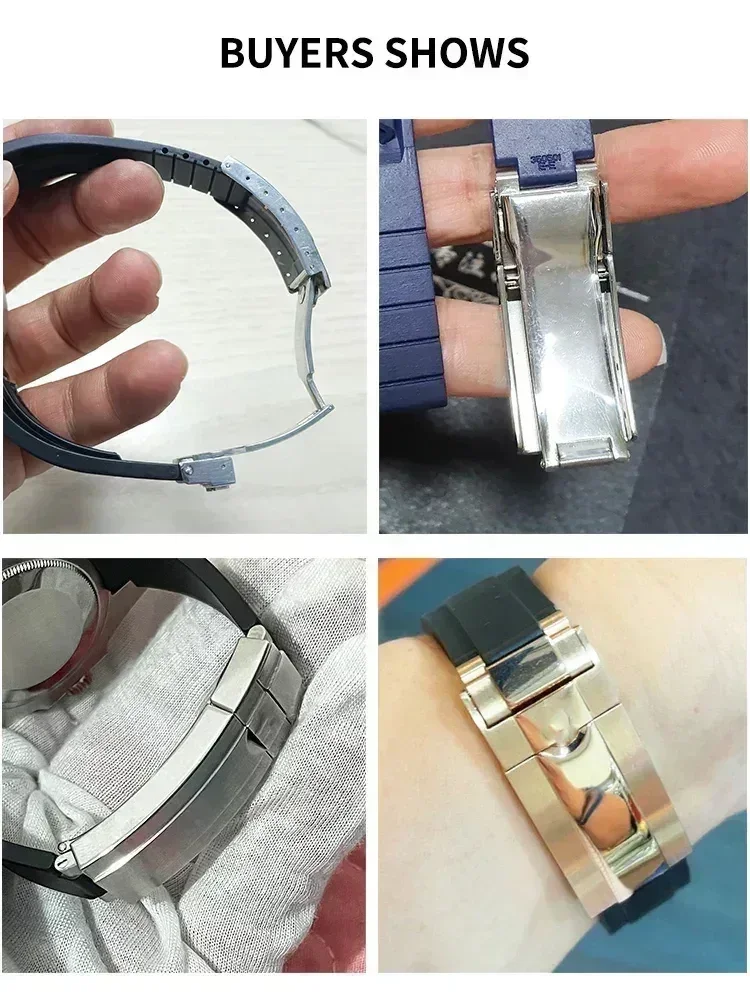 Фото Оригинальная складная пряжка из нержавеющей стали 904L для часов Rolex, матовое матовое серебро, новая версия Submariner 9x9, 9x16 мм №4