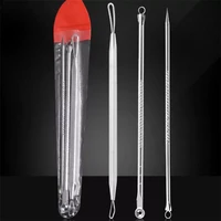 3pcs 1 set silver blackhead comedone remover needles for squeezing acne pimple blemish extractor face skin care beauty tools