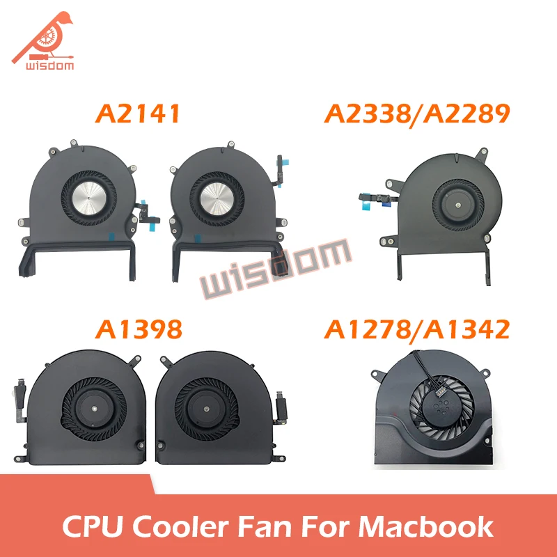 Laptop A1278 A1466 A1502 A1398 A1706 A1707 A1708 A1989 A1990 A2159 A1932 A2179 A2141 A2338 CPU Cooler Cooling Fan For Macbook