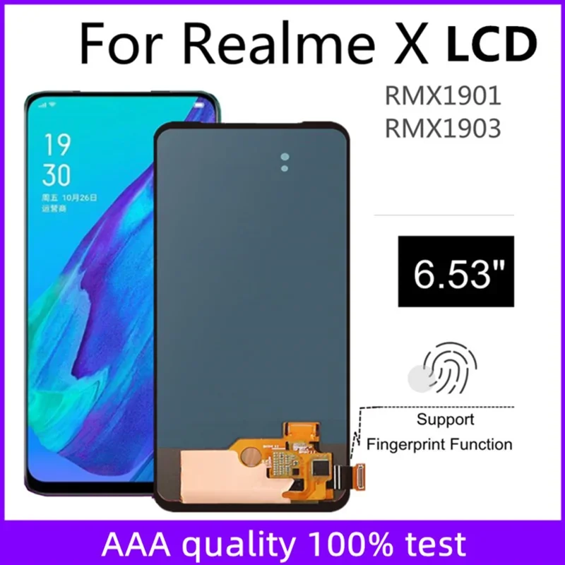 6 53 &quotOLED для Realme X RMX1901 RMX1903 Замена сенсорного ЖК-дисплея в сборе