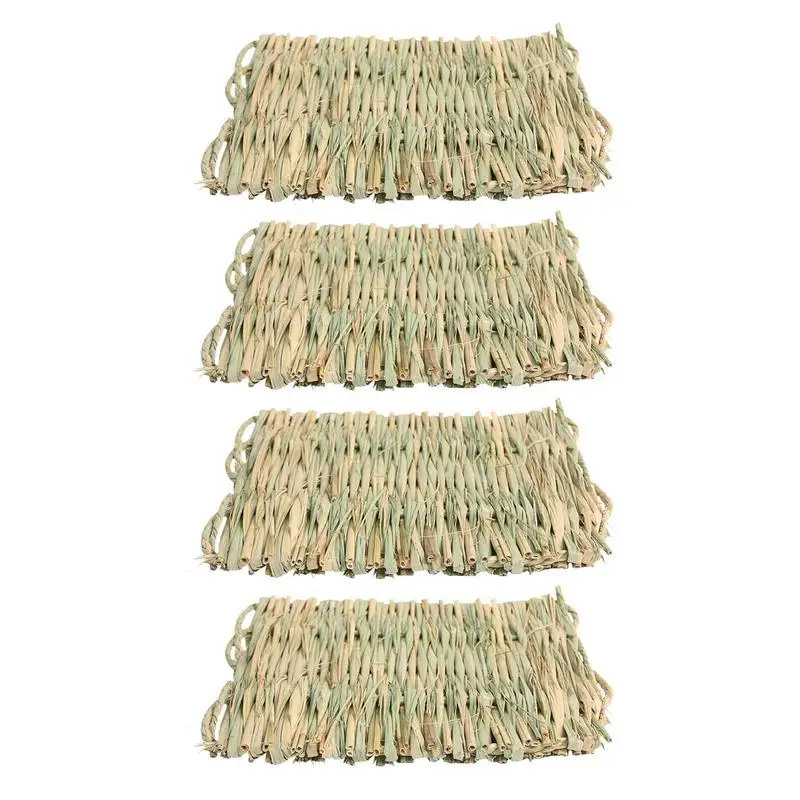 

Rabbit Hay Mat Woven Rabbit Pet Bed Bunny Bedding Rabbit Cage Padding Natural Chew Toy Bed For Guinea Pig Chinchilla Squirrel