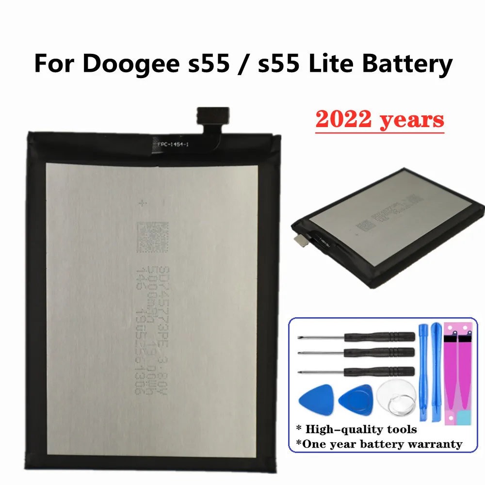 

2022 новый 100% оригинальный аккумулятор 5500 мАч Для Doogee s55 / s55 Lite мобильный телефон Bateria высокого качества + Инструменты