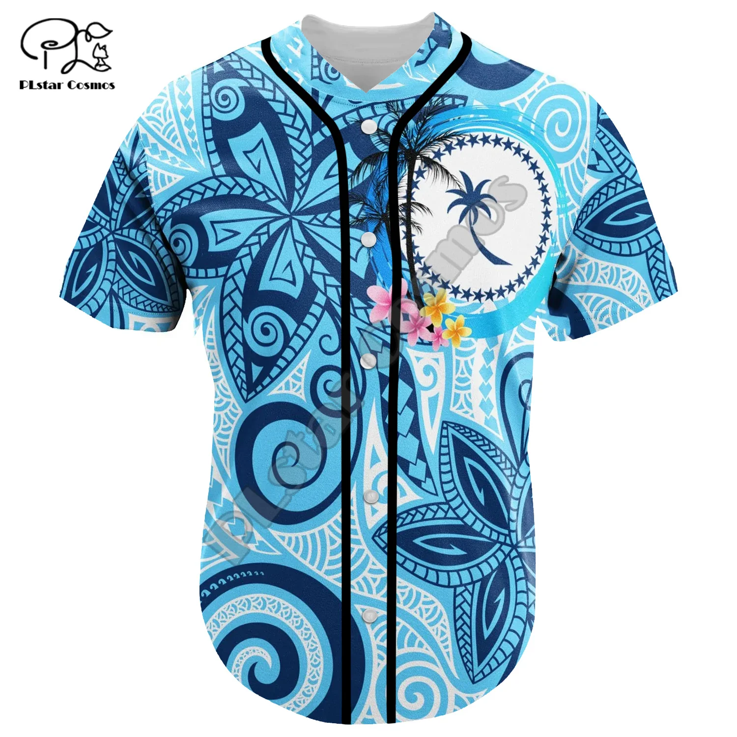 

Custom Name NewFashion Polynesian Chuuk Country Tattoo Tribal Culture Funny Summer Casual Baseball Shirts Jersey Short Sleeves E