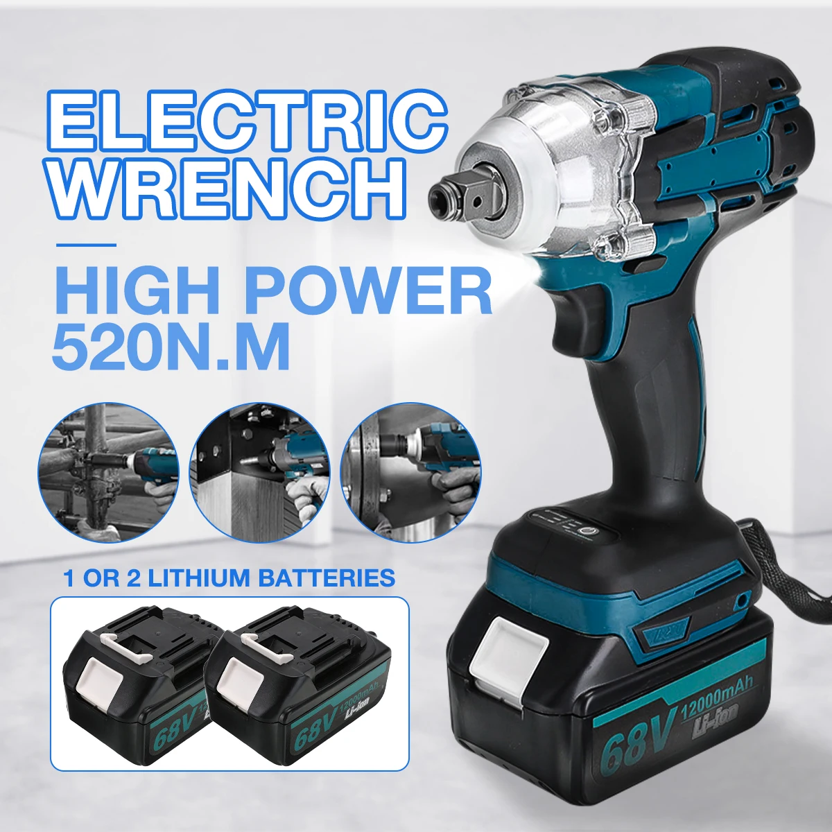 

18V Impact Wrench Cordless Brushless Electric Screwdriver Speed Rechargeable Drill Driver Power Tools For Makita 18V Battery