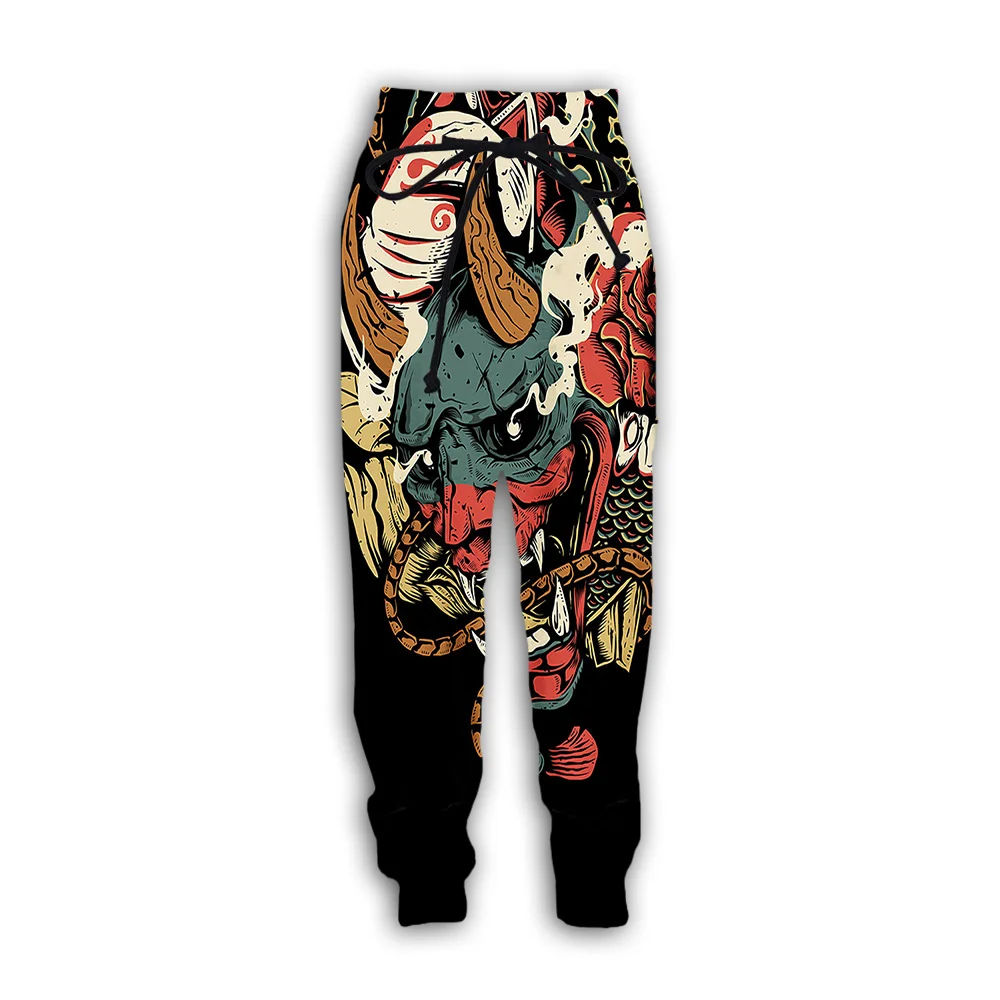 Брюки мужские с японским Самураем повседневные штаны принтом 3D призраков