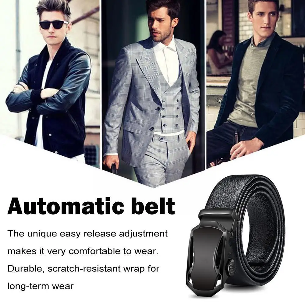 

Men's Belt Metal Automatic Buckle High Quality Business Work Belt Paired With Jeans Cheap Belt Gift For Father And Boyfrien Y7i2