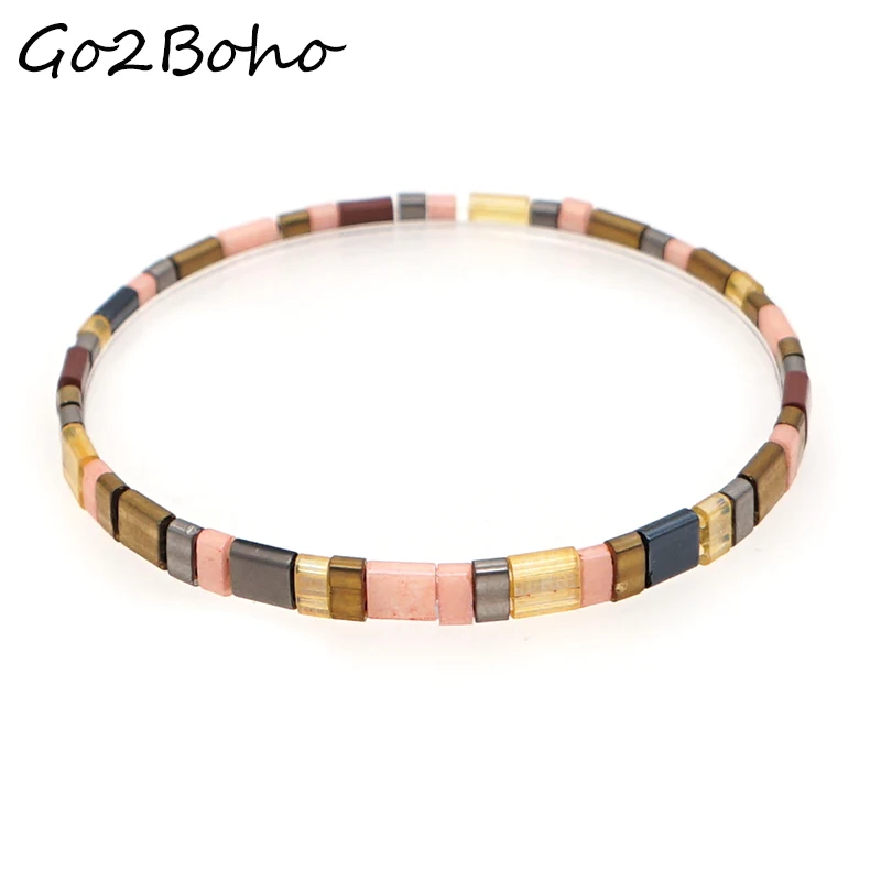 

Go2boho Tila браслеты для женщин Miyuki Pulseras ювелирные изделия мода 2021 богемные ювелирные изделия тянущиеся браслеты оптовая продажа аксессуары