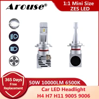 2pcs h7 led canbus h4 h11 9005 9006 led headlight 50w 10000lm 11 mini size 6500k zes led car light bulbs auto headlamp lamp m3