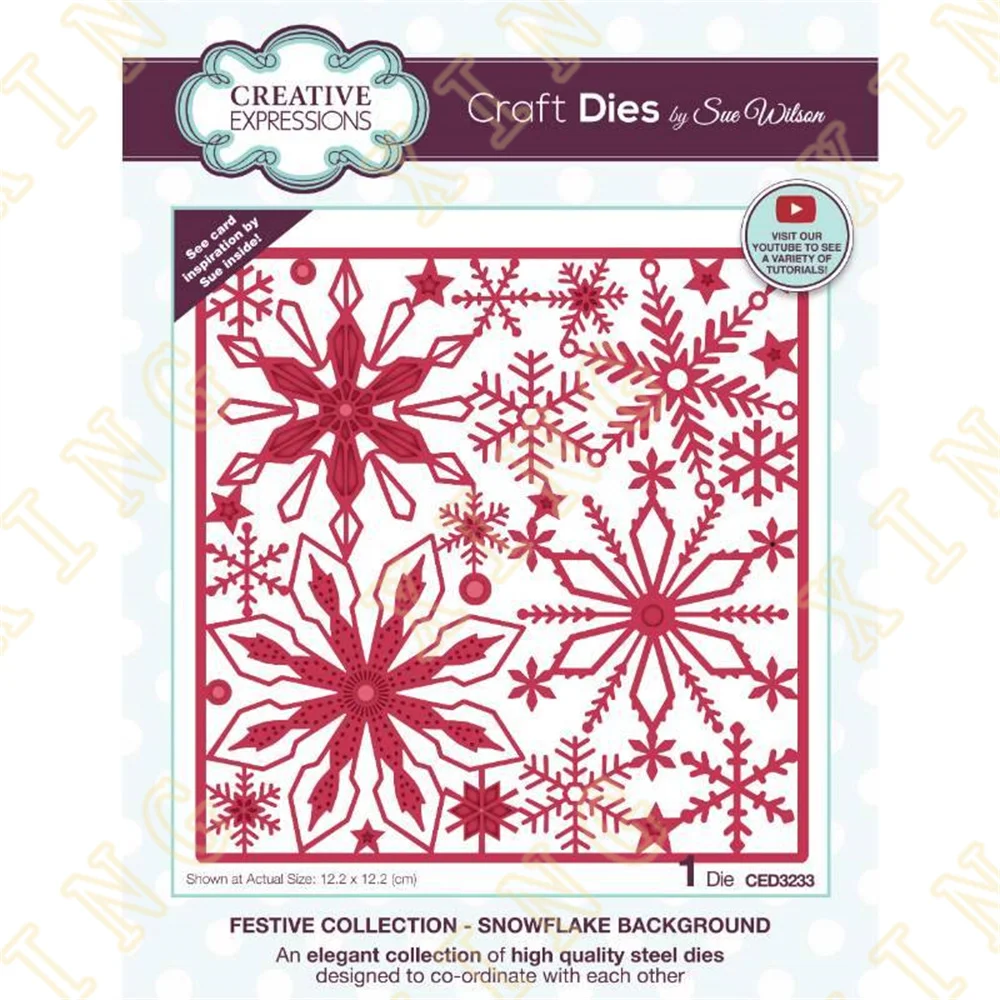 

Christmas Snowflake Background Metal Cutting Dies Craft Embossing Make Paper Greeting Card Making Template Diy Handmade 2022 New