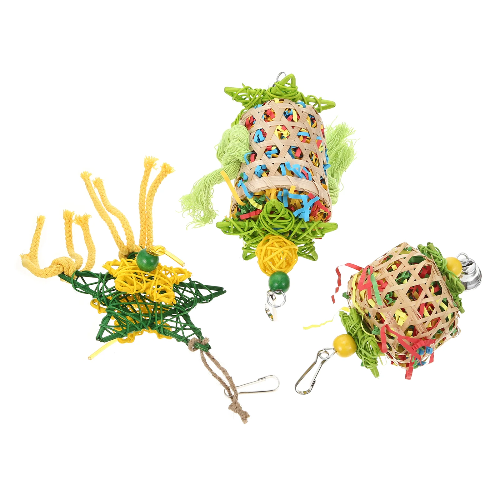 

Parrot Toy Toys Birds Hanging Bird Plaything Pet Nibble Parrots Biting Large Cage Bite Accessorychew Foragingbell Gift Parakeet