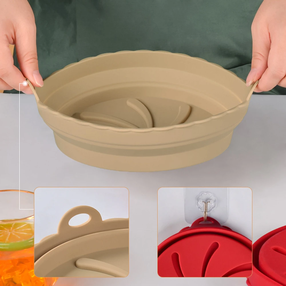 

Silicone for Air Fryer Container Kitchen Accessories Airfryer Basket Baking Tools Mold Fryers Offer Tray Utensils Electric Oil
