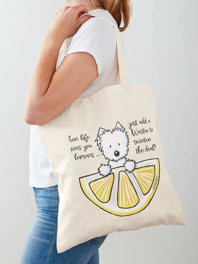 KiniArt Life Lemons Westie Tote Bag Подарочные сумки женская сумка-тоут на заказ