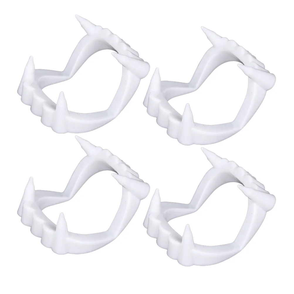 

4pcs Fangs White Fangs Costume Werewolf Party Denture Props