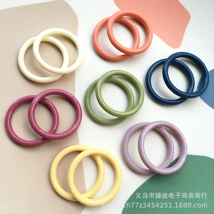 

5pcs Japanese color geometric circle openwork circle circle frame resin accessories For DIY Jewelry Making