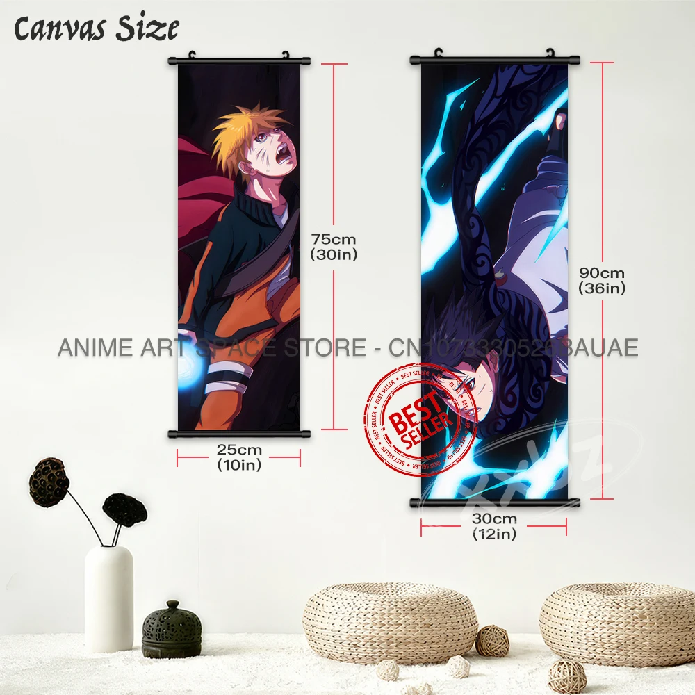 Наруто висит картина Саске Учиха печать на холсте аниме постер мультфильм