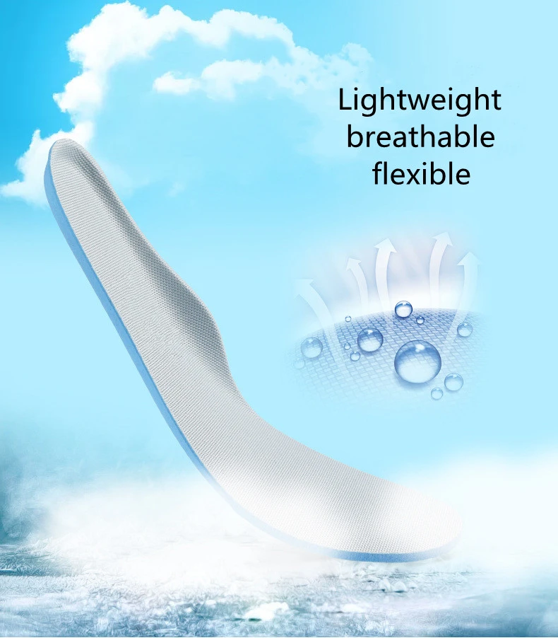 Спортивные амортизирующие стельки эластичные дышащие дезодорирующие для бега