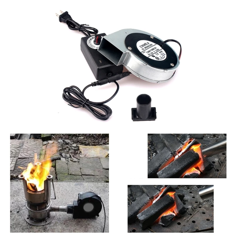 

25W Brushless Blower AC100-240V 50/60HZ Input BBQ Fan Portable Blower 3.3cm Diameter Air Duct Ourdoor Cooking Dropship