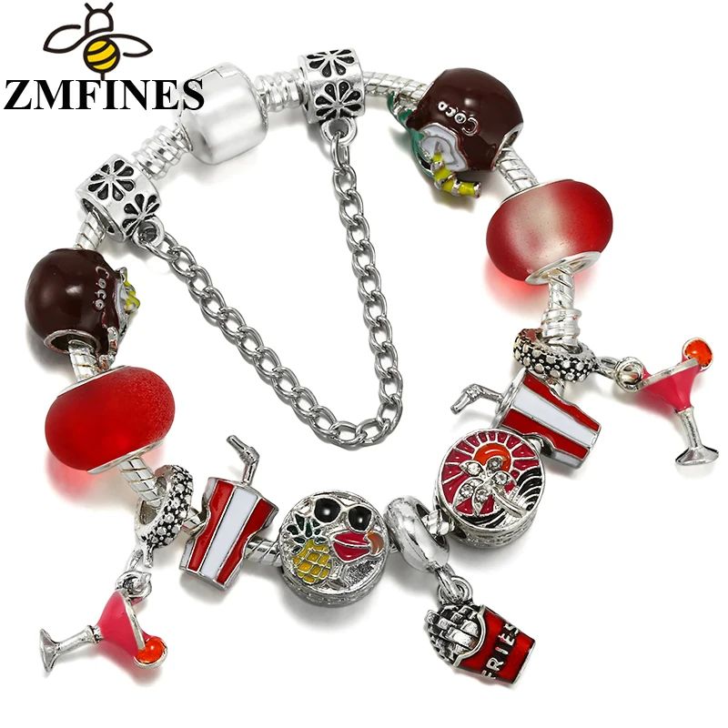 

Beach Style Original Charm Bracelet For Women Coconut Beads Pendant DIY Snake Chain High Quality Jewelry Dropshipping