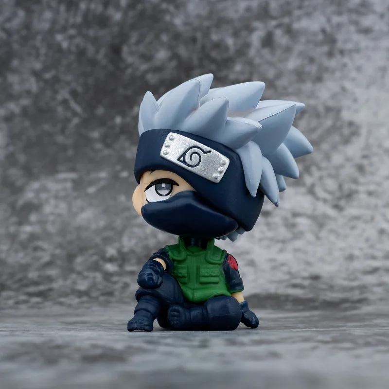 

Cartoon Anime Figure Uzumaki Naruto Kakashi Uchiha Sasuke Itachi Kawaii Q Version Figural Toy Car Decoration PVC Model