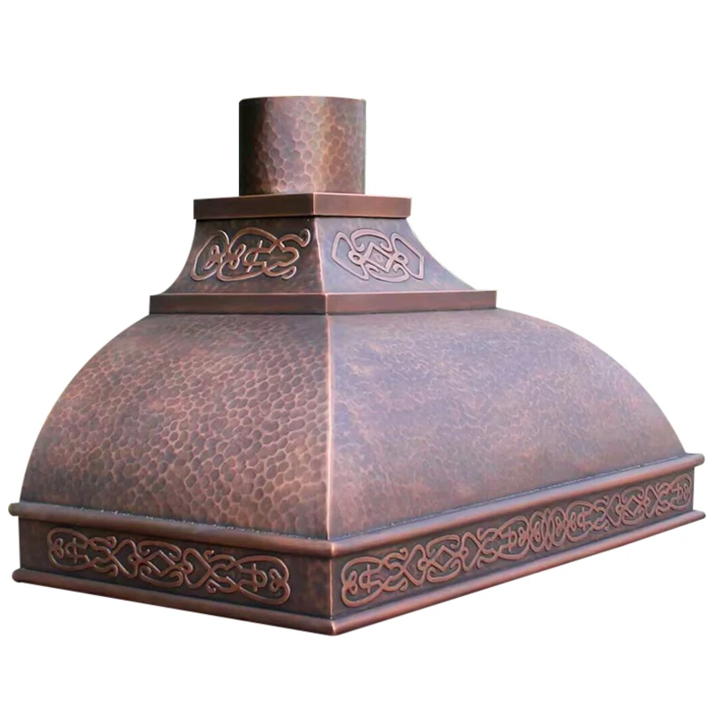 

Wall Mounted Brass copper Range Hood Copper Kitchen Hoods Straps with cylinder ventilation antique style cooker ho