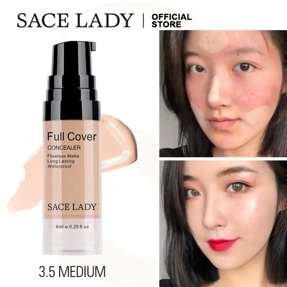 

Sdattor SACE LADY Liquid Concealer Smooth Longlasting Non-Sticking Powder Naturally Modifies Skin Tone 6ml Face Makeup Cosmetic