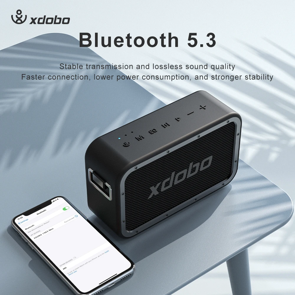 Фото XDOBO 1983 Max Портативная колонка с Bluetooth 5.3, встроенным аккумулятором на 10000 мАч, водонепроницаемость IPX5, встроенный микрофон для компьютера и мобильного телефона. №4