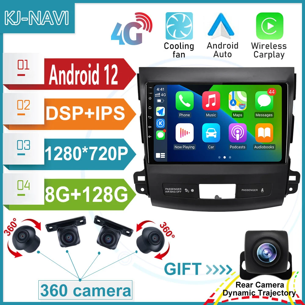 

Android 12 для Mitsubishi Outlander xl 2 CW0W 2005-2011 для Citroen C-Crosser 2007-2013 Автомагнитола с сенсорным экраном