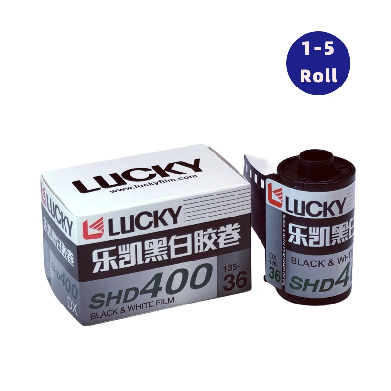 Фото Классическая черно-белая пленка 135 35 мм SHD400, 1-12 рулонов, CHINA LUCKY, 36 кадров, с кодом DXCode, ISO400 (дата истечения срока годности: 2028) №2