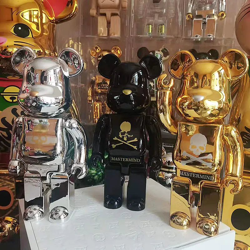 

Экшн-фигурки из золота и серебра, 28 см, BEARBRICK 400%