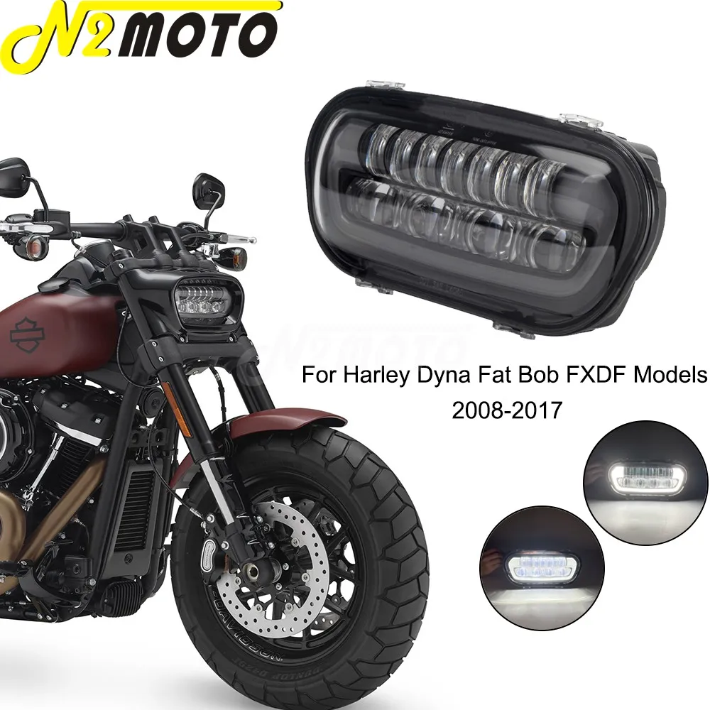 

For Harley Dyna Fat Bob FXDF 2008-17 Accessories Motorcycle 9.8" LED Headlight Running Light Headlamp Lamp Assembly W/ Mount Kit