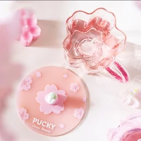 popmart pucky cherry blossom drink glass cup creative gift cute glass cup kawaii decoration surrounding for girls birthday gift