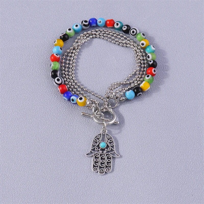 

Cute Handmade Evil Eye Beads Bracelet Ethnic Hand Charms Bracelets & Bangles for Women Girls Party Holiday Jewelry Accessories